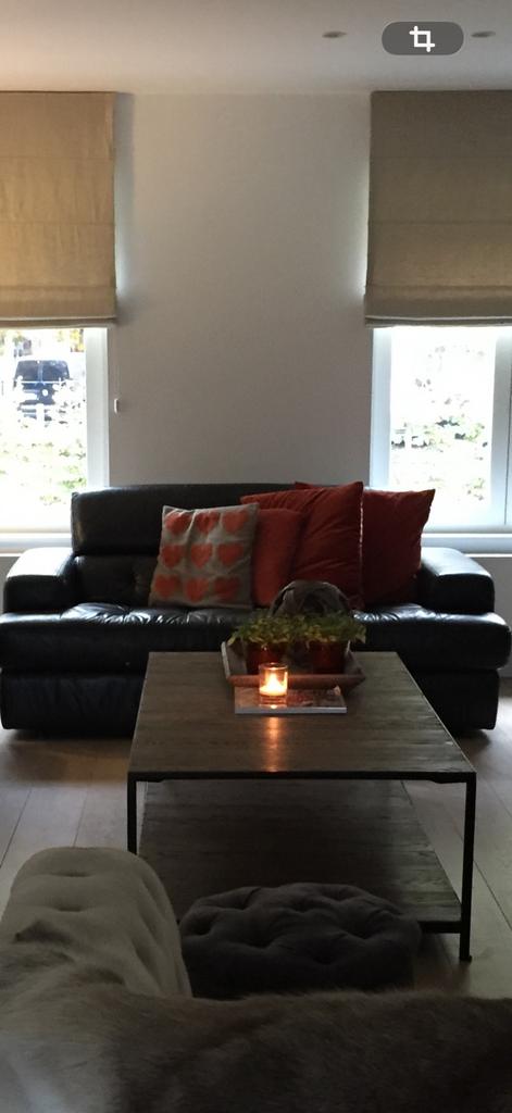 Leder salon, Maison & Meubles, Canapés | Coins salons complets, Enlèvement, Utilisé, Autres matériaux