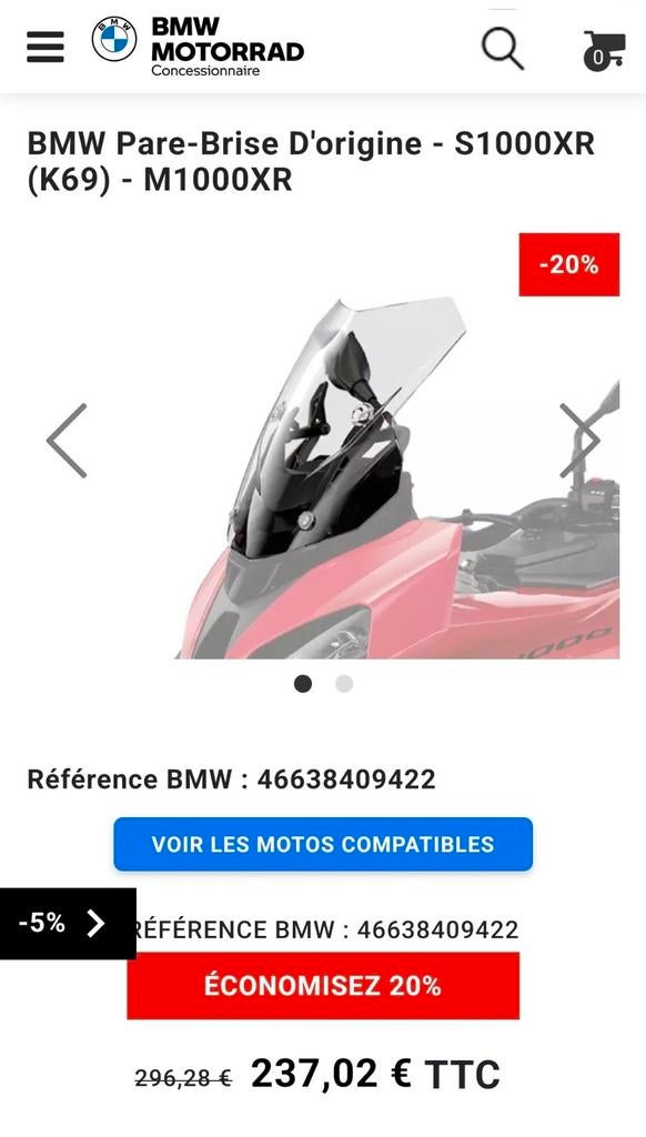 Bulle BMW S1000XR (K69) Origine, Ophalen of Verzenden