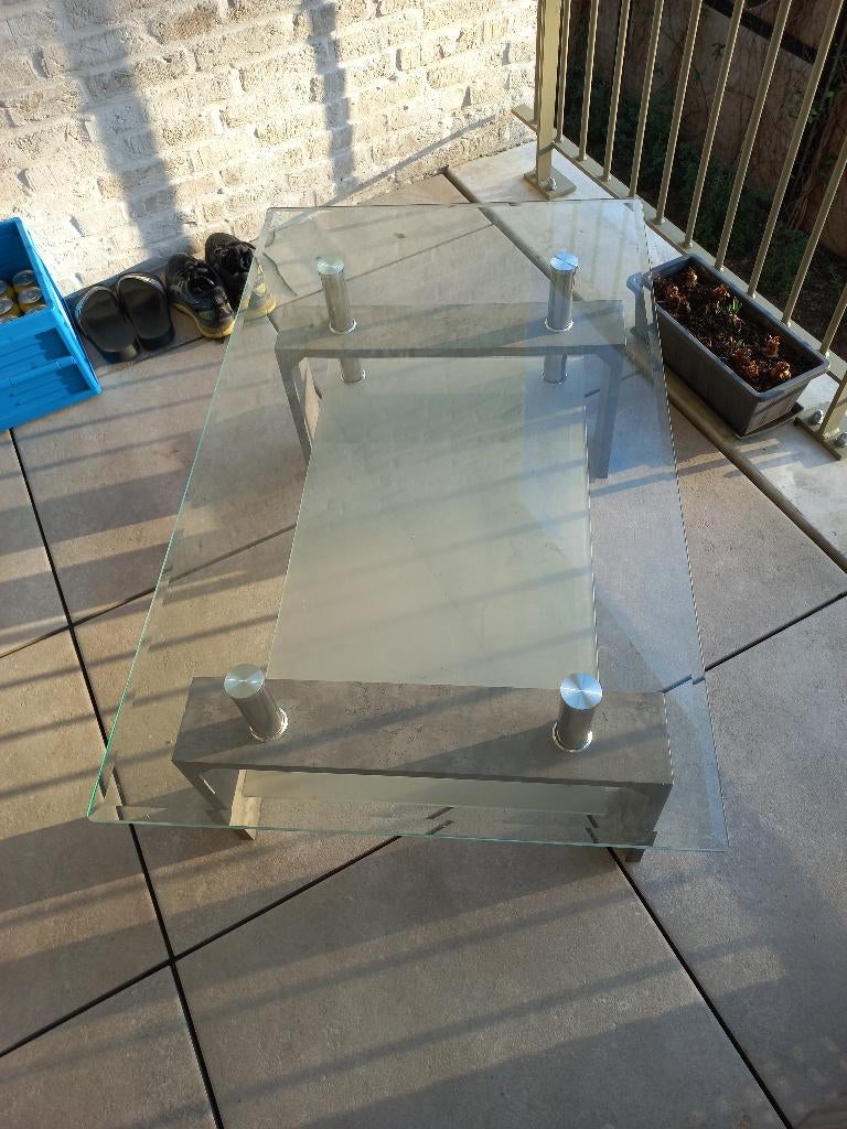 salontafeltje, Ophalen, 50 tot 100 cm, Glas, 50 tot 100 cm
