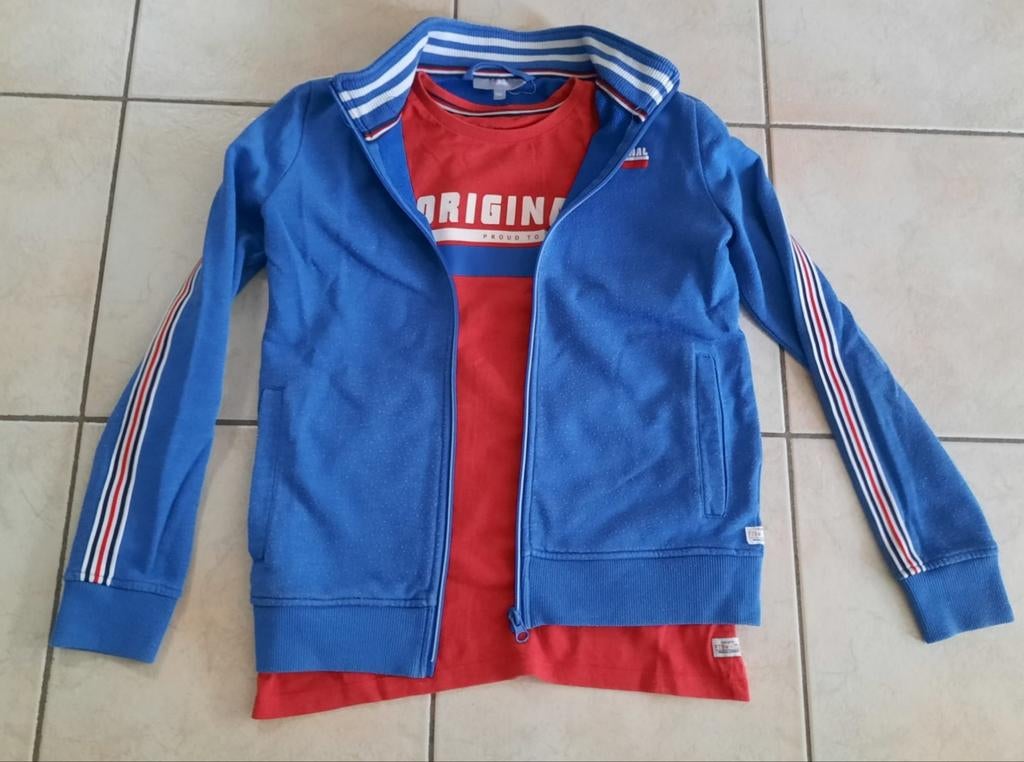 Tof retro rode T-shirt en blauw vest JBC maat 146 of 11 jaar, Enlèvement ou Envoi, Comme neuf, JBC., Garçon