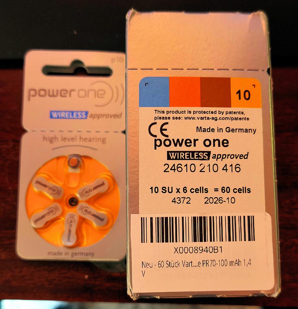 Power One batterijen hoortoestel, type 10, geel, 66 stuks, Ophalen, Nieuw, Overige typen