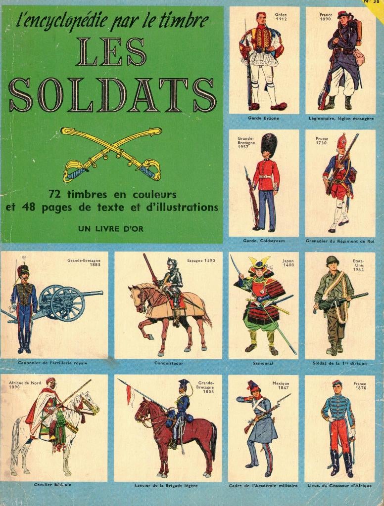 l'encyclopédie par le timbre LES SOLDATS (complet), Enlèvement ou Envoi, Comme neuf