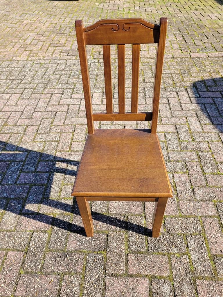 Vier stevige houten stoelen te koop in set spotprijs!, Enlèvement