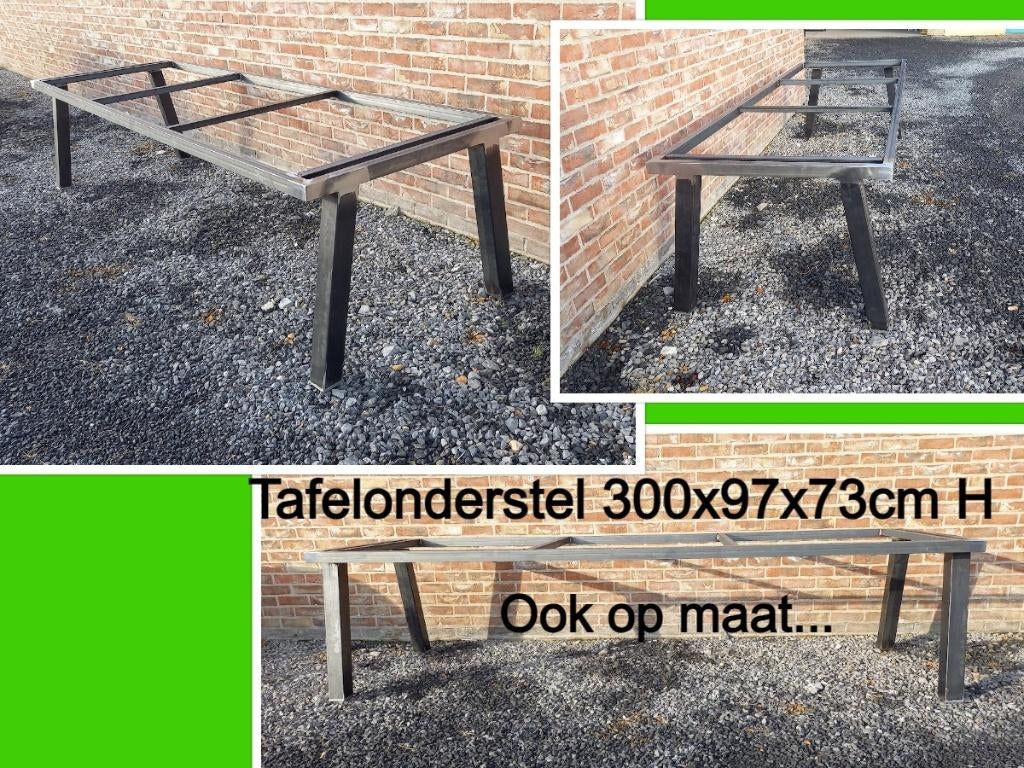 Stalen tafelonderstel 300x97x73 cm H - tuintafel - eettafel, Tuin en Terras, Tuintafels, Ophalen, Nieuw, Rechthoekig, Metaal