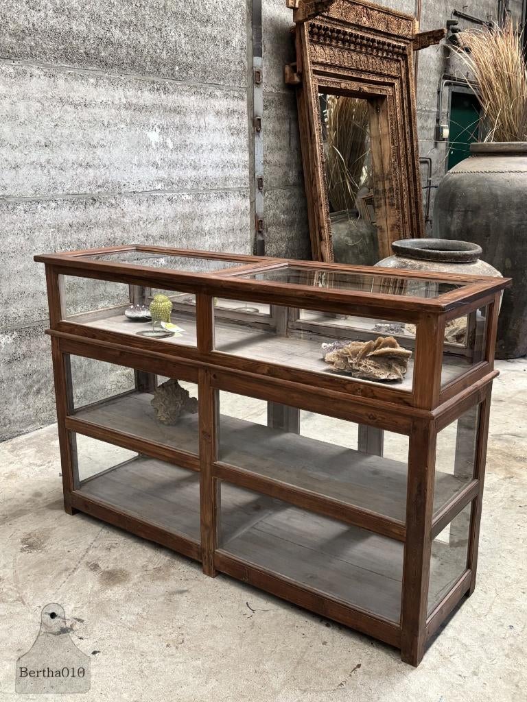 Unieke antieke winkel musea vitrine toonbank, Huis en Inrichting, Kasten | Vitrinekasten, 100 tot 150 cm, 150 tot 200 cm, Zo goed als nieuw