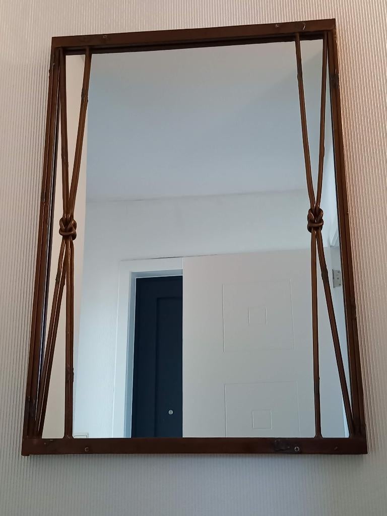 grote spiegel met smeedijzer, Enlèvement, Rectangulaire, 50 à 100 cm, Moins de 100 cm