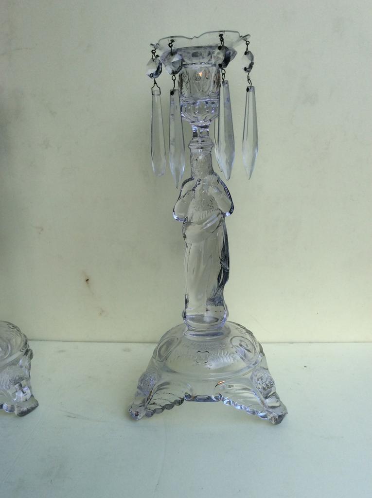 2 mooie glaze, antieke kandelaars, Ophalen