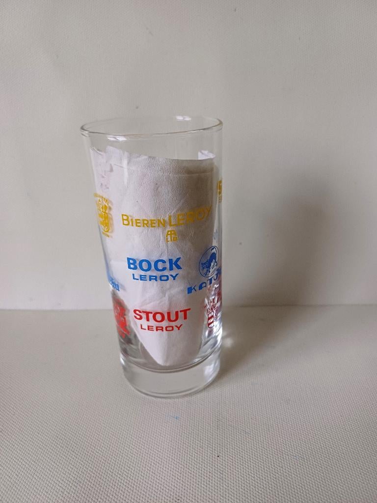 Bierglas bieren Leroy, 20cl, geen maatstreep, Ophalen of Verzenden, Zo goed als nieuw, Glas of Glazen, Overige merken