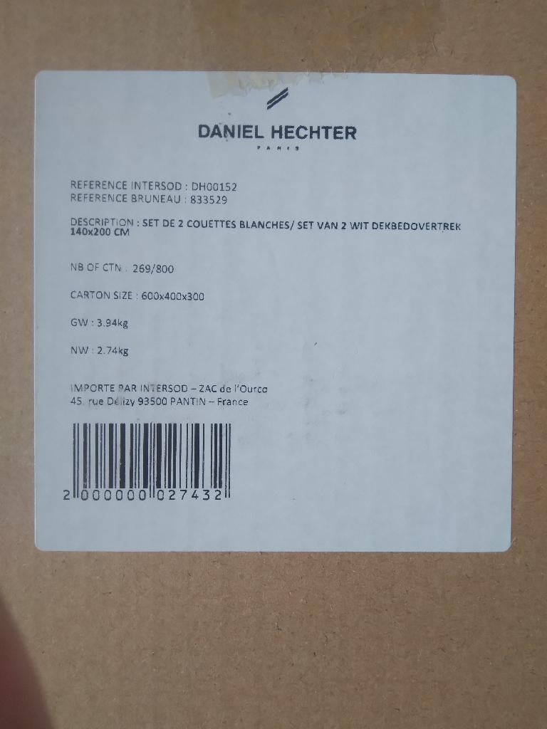 set van twee Daniel Hechter dekbedden 140x200 cm neu, Ophalen, Eenpersoons, Wit, Nieuw