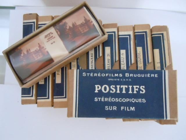 10 boîtes de Stéréoscopiques sur film Bruguière - Positifs, Collections, Enlèvement ou Envoi, Comme neuf