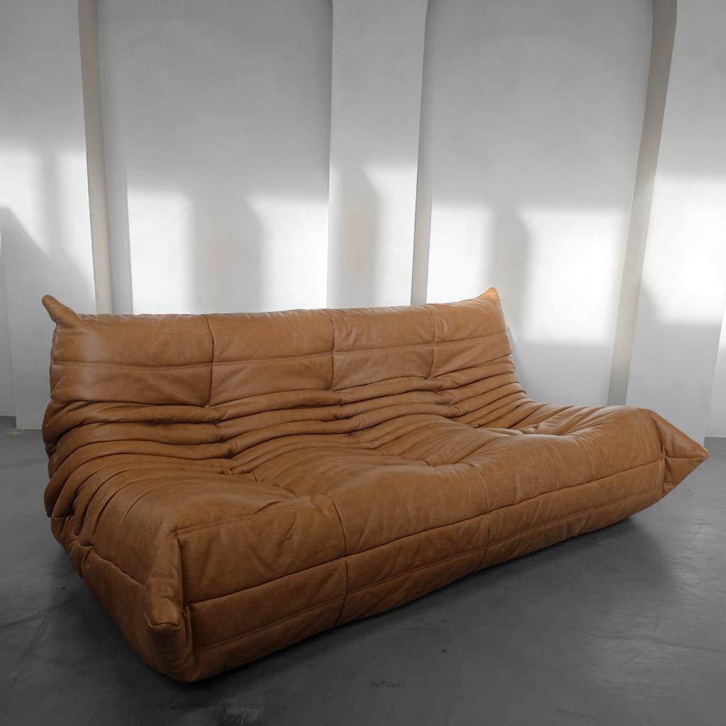 Ligne Roset Togo - Driezits Camel - vol aniline leder