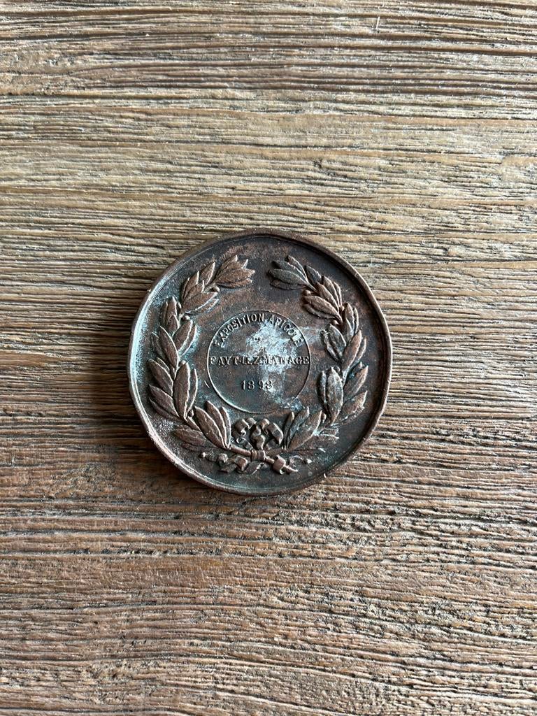 Grote bronzen medaille Leopold II Fayt 1898 apicole (52 gr), Postzegels en Munten, Penningen en Medailles, Ophalen of Verzenden