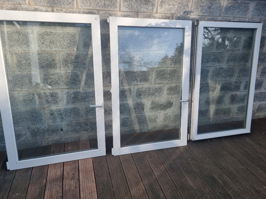 Châssis PVC double vitrage, Double vitrage, 120 à 160 cm, Fenêtre de façade ou Vitre, Enlèvement