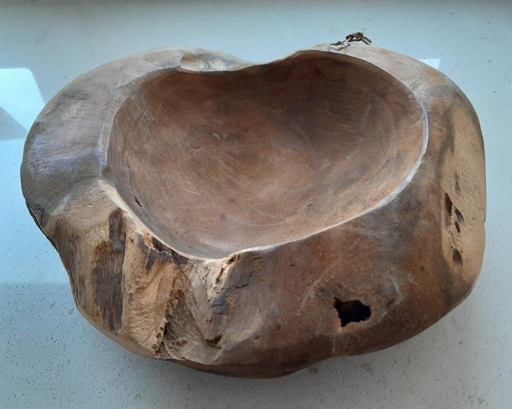 Bol décoratif en bois au design vintage - 28 cm, Maison & Meubles, Accessoires pour la Maison | Plataux & Paniers, Balance, Bois