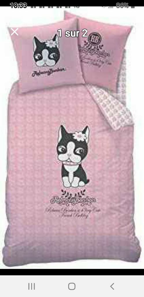 Parure de lit Rebecca Bonbon rose/ Article neuf/ Valeur:€50, Enlèvement, Neuf, Rose, Housse de couette
