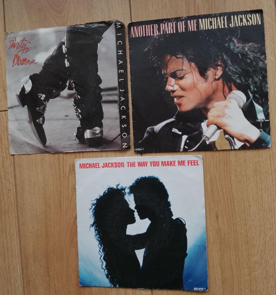Michael Jackson 3x vinyl single, Ophalen, Gebruikt, Pop, Single