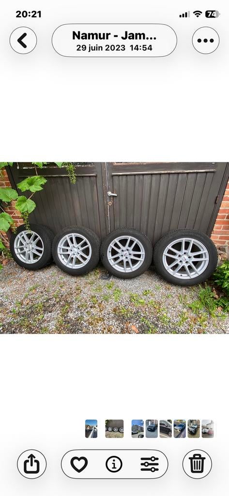 Jantes alliage et pneus quasi neufs, Autos : Pièces & Accessoires, Pneus hiver, Enlèvement, Pneu(s), 17 pouces