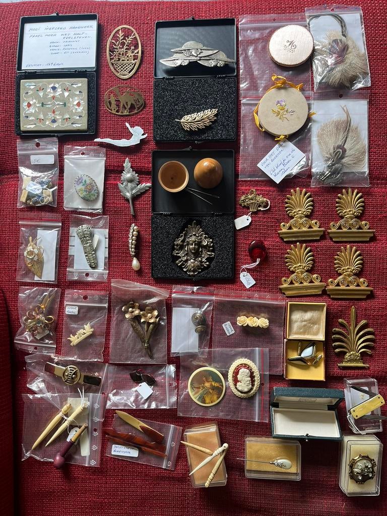 Vintage retro antiek juwelen zilver glas, Enlèvement, Argent