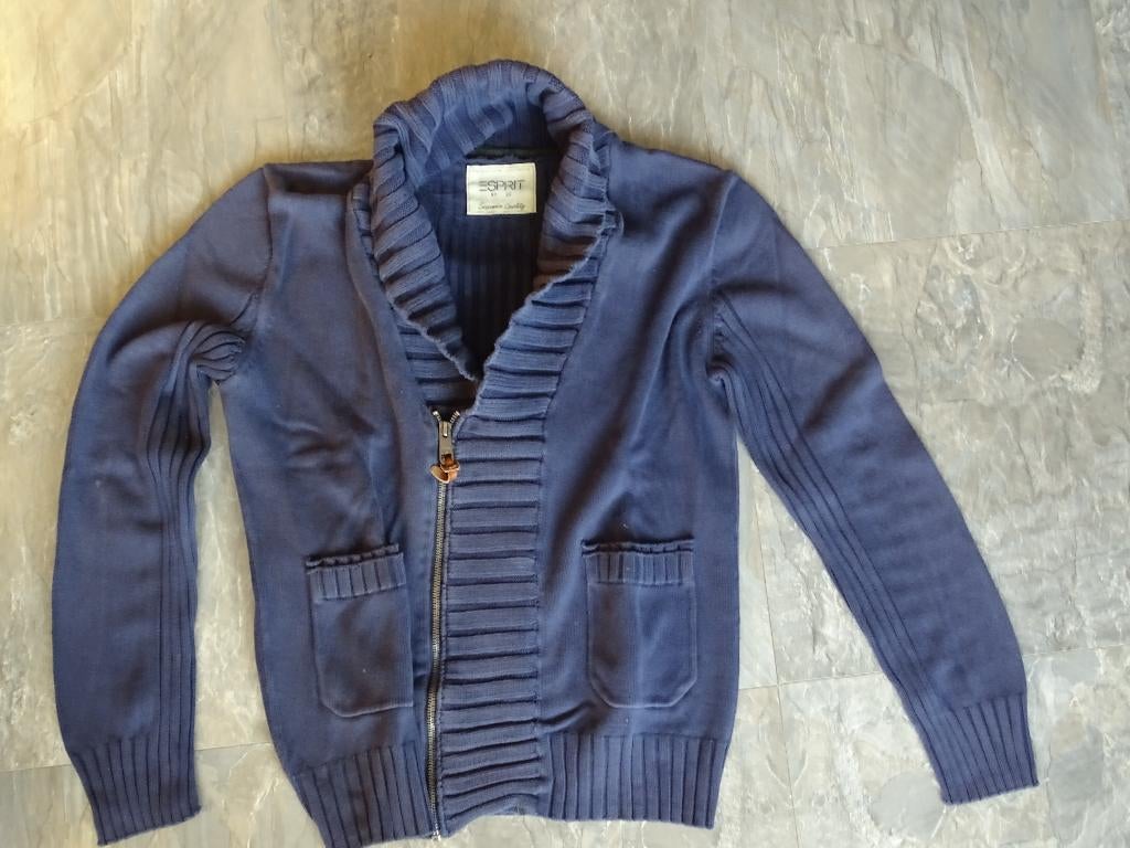 mannen trui met rits, Ophalen, Maat 52/54 (L), Blauw, Esprit
