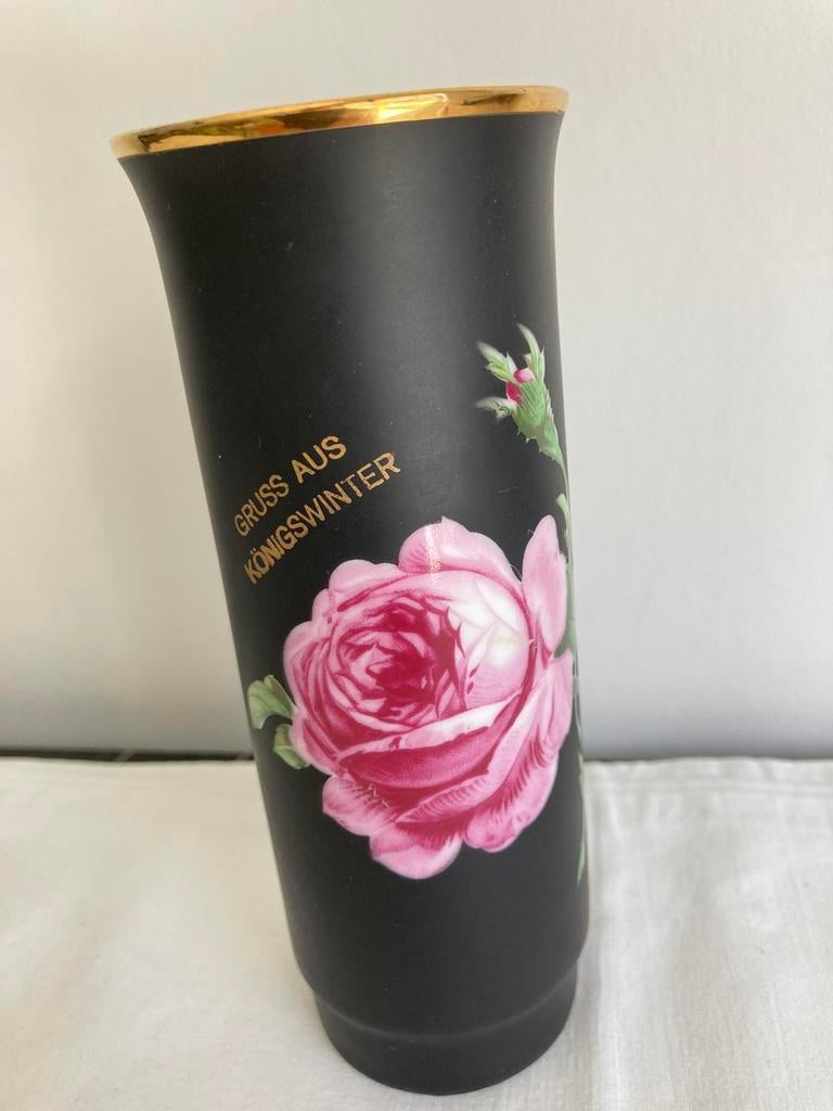 Vase rose Heidelberg Creidlitz de 1940 avec bord doré, Enlèvement ou Envoi