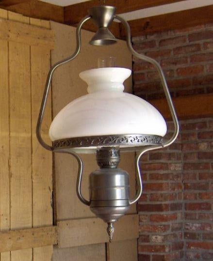 tinnen luster, Huis en Inrichting, Lampen | Kroonluchters, Ophalen of Verzenden