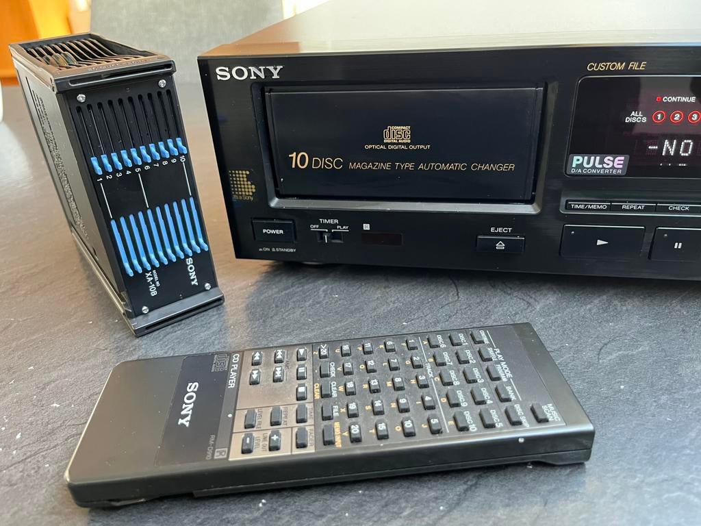 SONY CDP-C910 (10xCD lader)+Remote, Ophalen of Verzenden, Zo goed als nieuw, Sony, Wisselaar