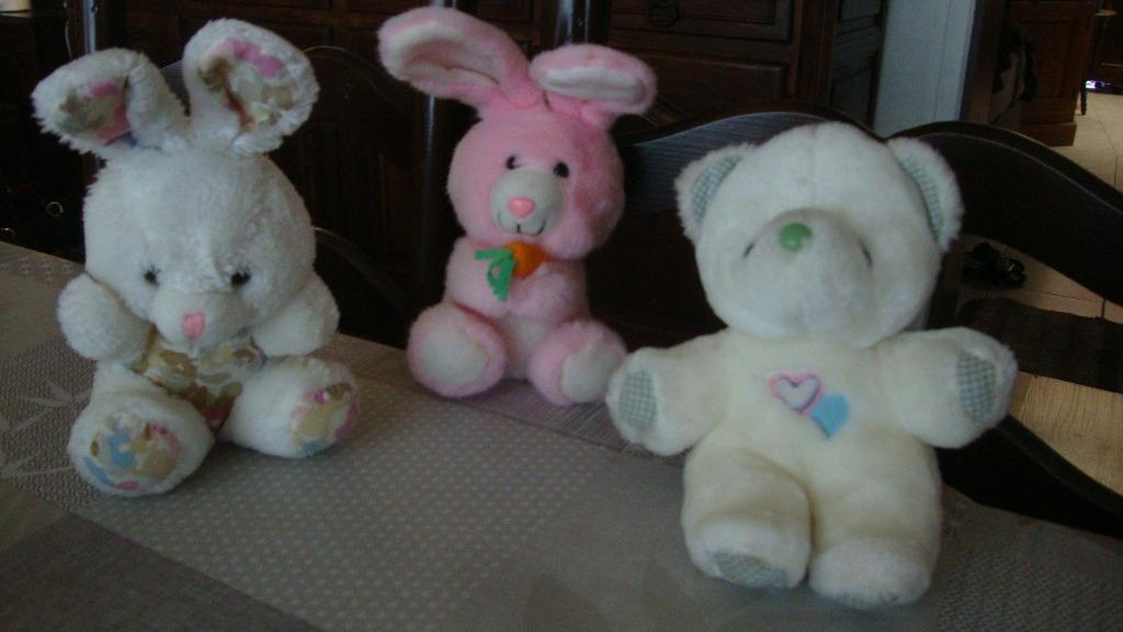 Schattige pluchen konijntjes + beertje per stuk, Kinderen en Baby's, Speelgoed | Knuffels en Pluche, Zo goed als nieuw, Konijn