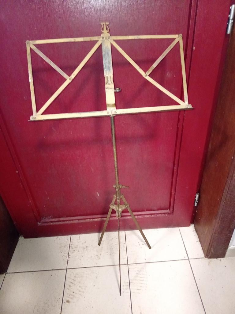 Ancien Pupitre en Laiton de musique, Musique & Instruments, Pieds, Enlèvement, Utilisé, Pied