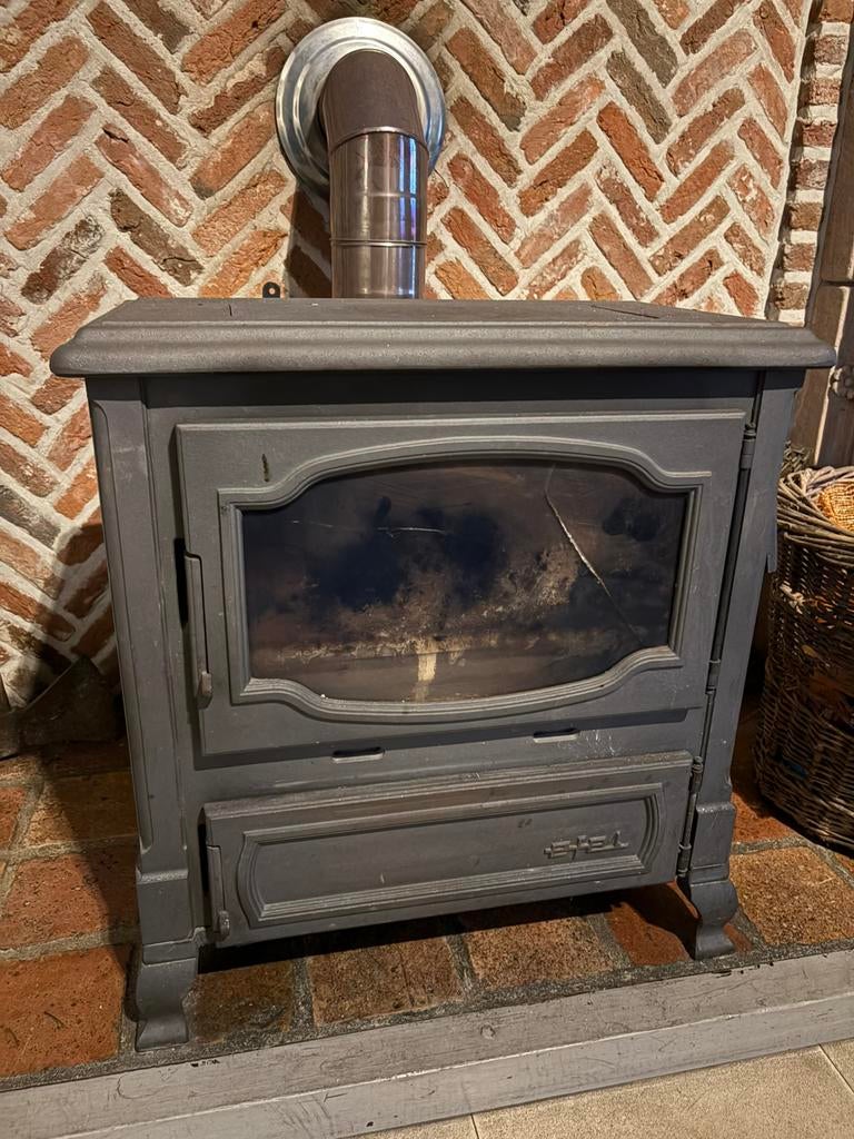 Houtkachel/ alles brander efel, Ophalen, Gebruikt, Vrijstaande haard, Houthaard