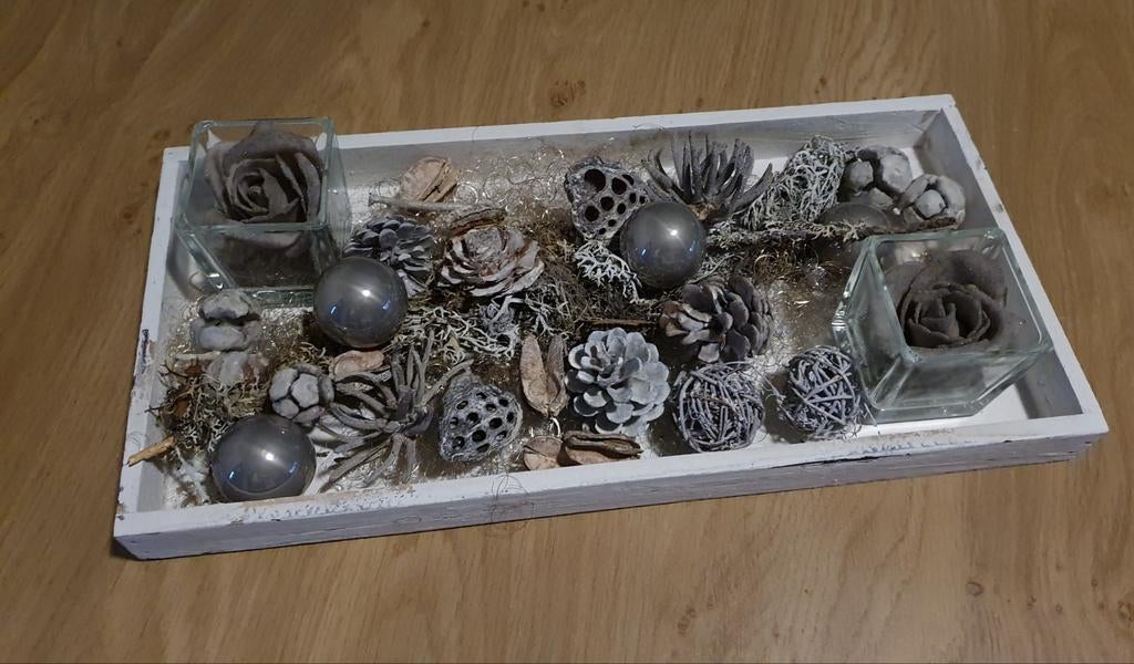 Langwerpig decoratiestuk op dienblad, Ophalen of Verzenden, Nieuw