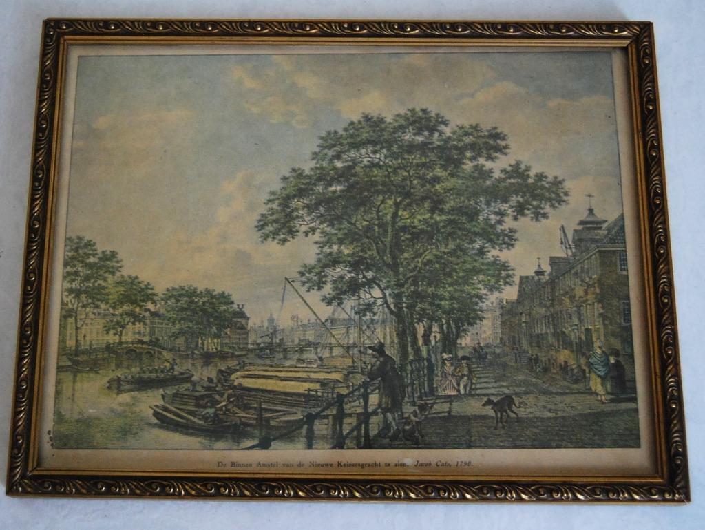 Oude repro van de Binnen Amstel - Jacob Cats (1741-1799), Antiek en Kunst, Kunst | Tekeningen en Fotografie, Ophalen of Verzenden