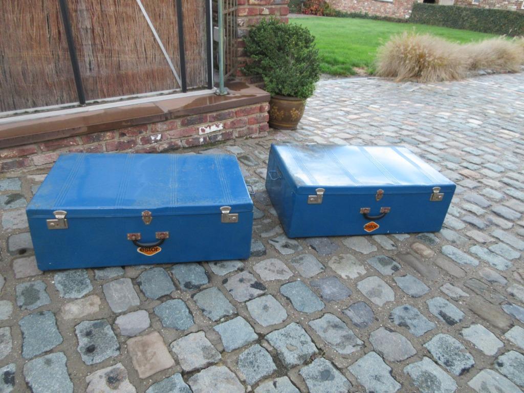 2 metalen koffers kist ESTOR in metaal vintage opbergkist, Huis en Inrichting, Woonaccessoires | Kisten, Ophalen, Metaal