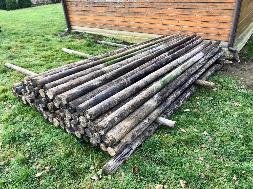 Stevige houten weide palen 350 cm x 10 cm, Tuin en Terras, Ophalen, Gebruikt, 250 cm of meer, Palen