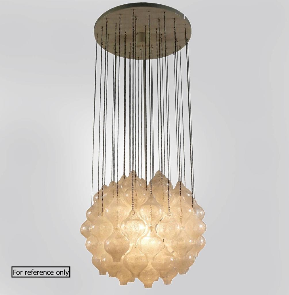 Kalmar Tulipan lamp, glas en metaal, vintage 1960s-1970s, Ophalen of Verzenden, Gebruikt, Glas, Vintage sixties - seventies