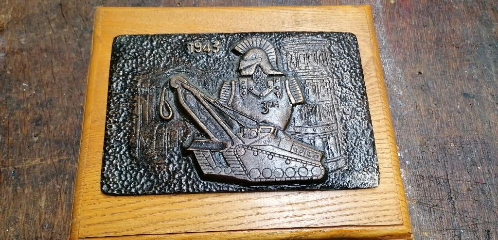 Plaque Bronze 3ème Génie italie 1943 Klein WW2, Collections, Envoi