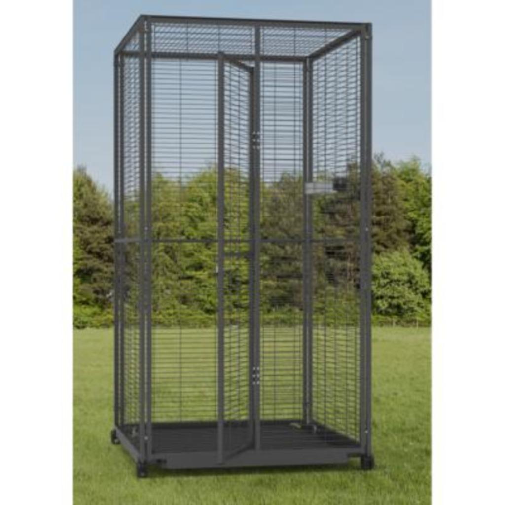 Volière mobile 1x1x2 m pour perroquet cage ara cacatoes XXL, Envoi, Neuf, Métal, Volière