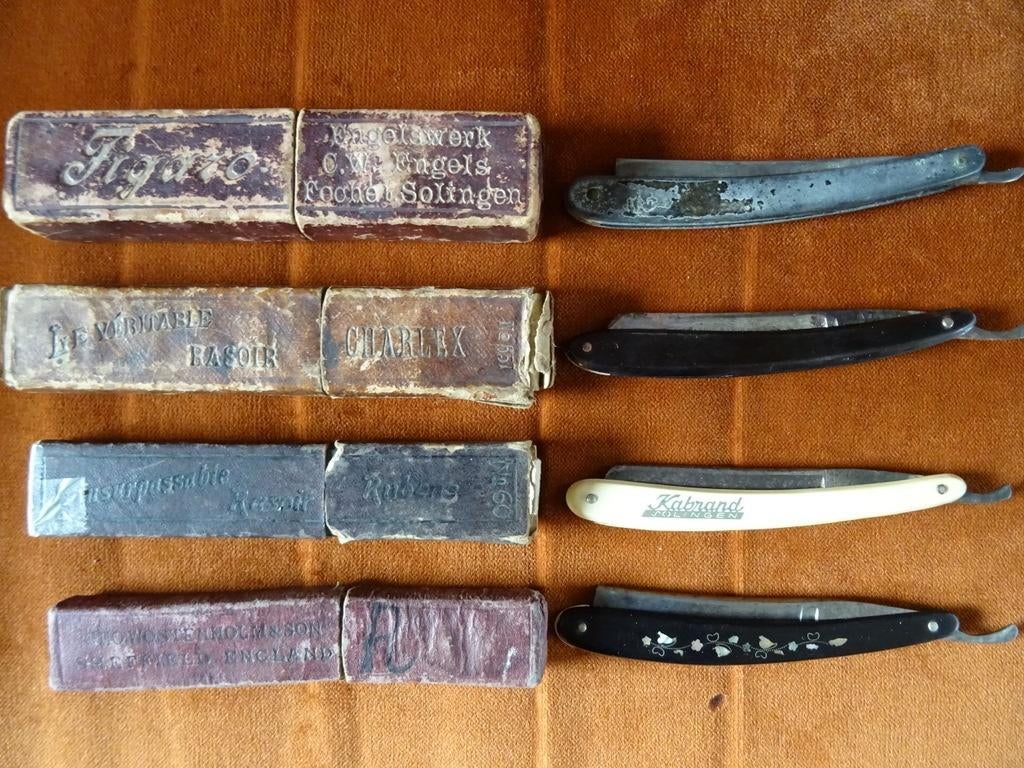 Antiek scheermes vintage scheermes collectie 3 scheermessen, Antiek en Kunst, Ophalen of Verzenden