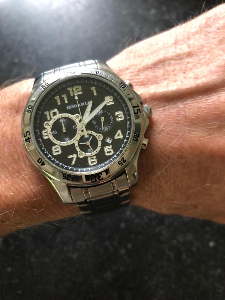 Uurwerk Rodania type 32 chronograph, Overige merken, Staal, Gebruikt, Staal