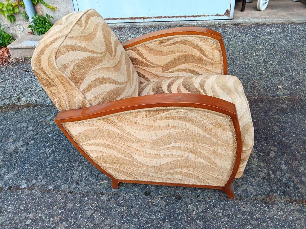 chaise art déco avec revêtement d'origine en bon état., Enlèvement
