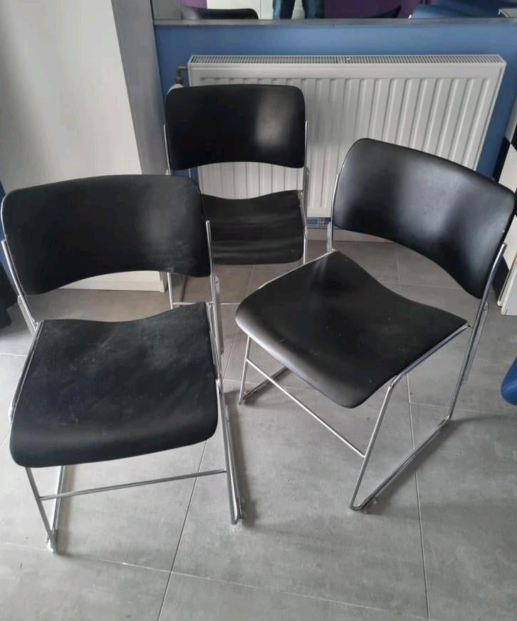 3 Chaises en Metal annees 80, Trois, Enlèvement, Utilisé, Métal