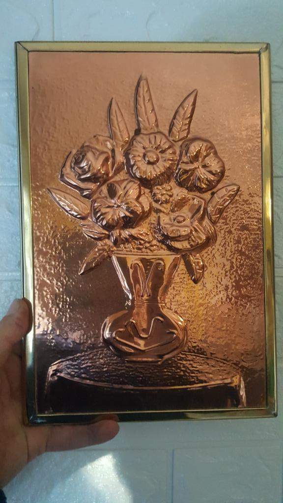 cadre fleur  en cuivre, Antiquités & Art, Enlèvement ou Envoi, Cuivre
