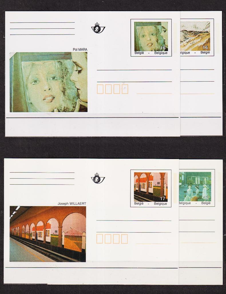 Belgique 1996-97 Cartes postales illustrées BK50-BK53 **, Timbres & Monnaies, Timbres | Europe | Belgique, Envoi, Non oblitéré