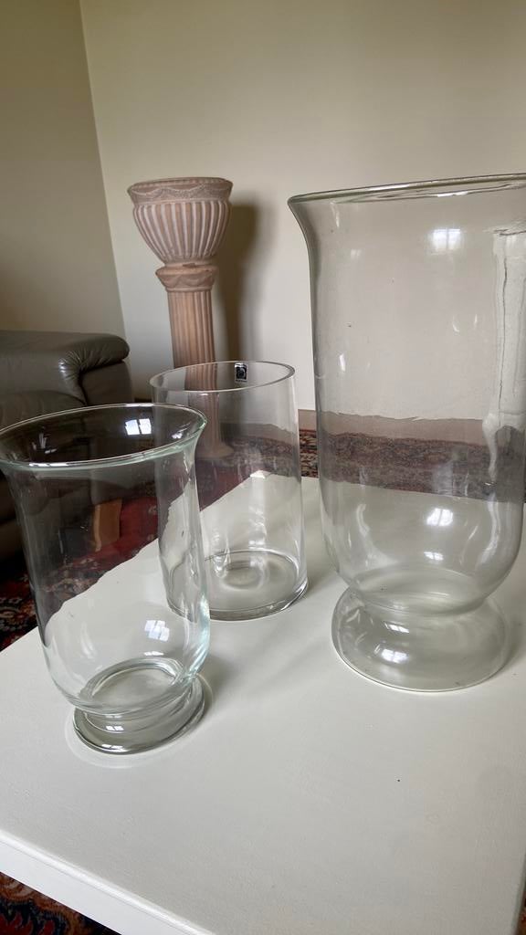 3 vases en verre, Enlèvement, Utilisé