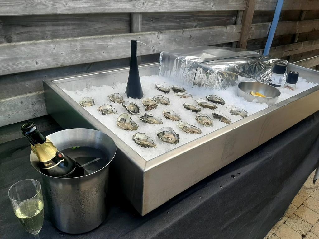 Rvs bak voor oesters, Ophalen, Gebruikt