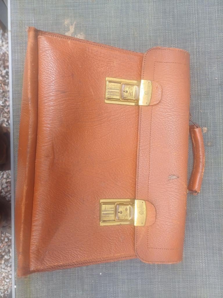 Vintage lederen boekentas, Handtassen en Accessoires, Tassen | Schooltassen, Ophalen