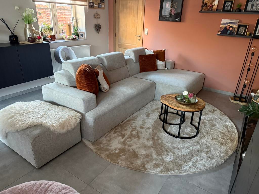 Fauteuil avec chaise longue et pouf - traitée Protexx, Enlèvement, Comme neuf