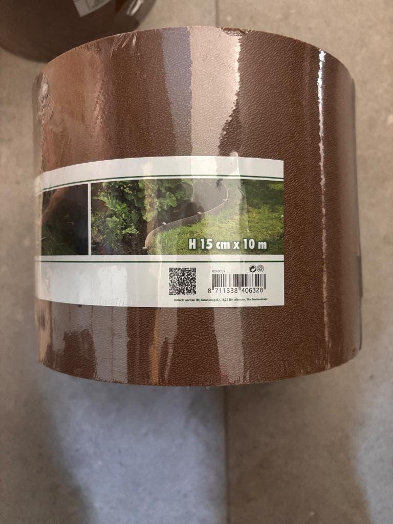 Kunststof Borderrand Nature 15cmx10m bruin, Tuin en Terras, Ophalen, Kunststof, 100 tot 200 cm, Nieuw