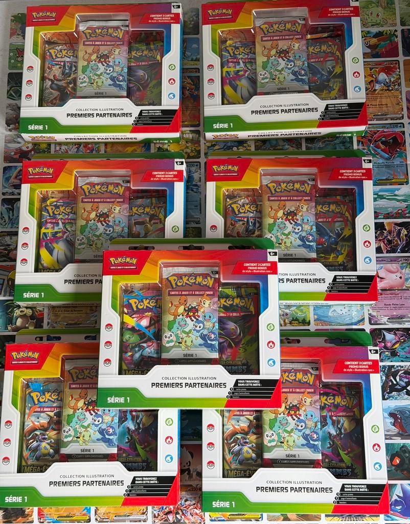 Lot de 7 coffrets premiers partenaires 30 ans pokemon serie1, Enlèvement ou Envoi, Comme neuf