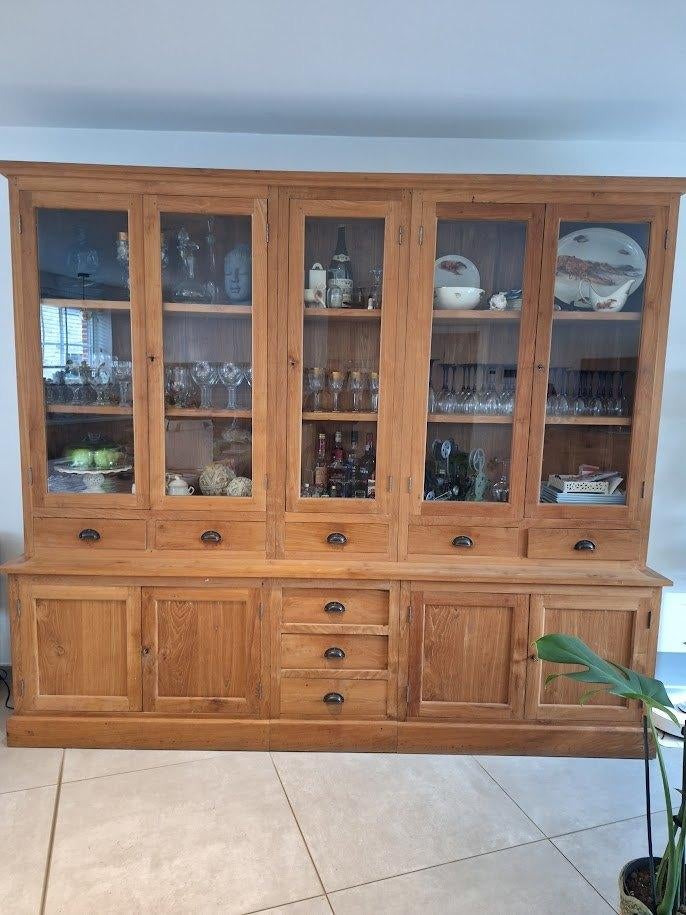 armoire en pin - vitrine, 200 cm ou plus, Avec tablette(s), Comme neuf, Enlèvement