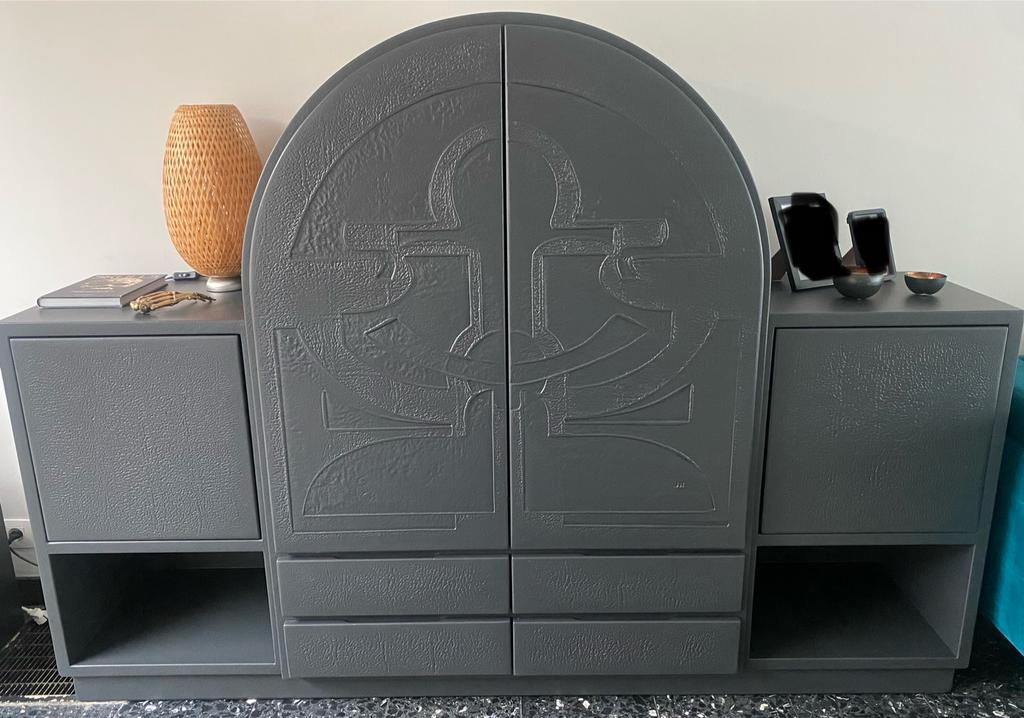 Meuble vintage des années 70, buffet/bureau/meuble TV hi-fi, Enlèvement, Utilisé